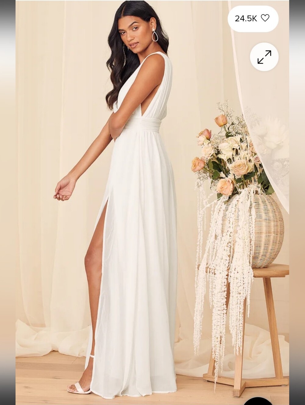 Lulus Heavenly Hues White Maxi Dress